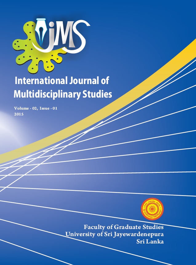 International Journal of Multidisciplinary Studies Volume 2 Issue 1