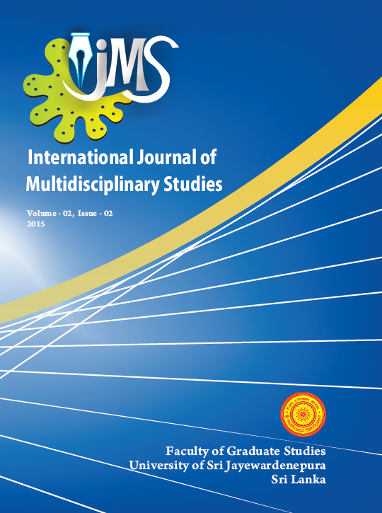 					View Vol. 2 No. 2 (2015): International Journal of Multidisciplinary Studies
				