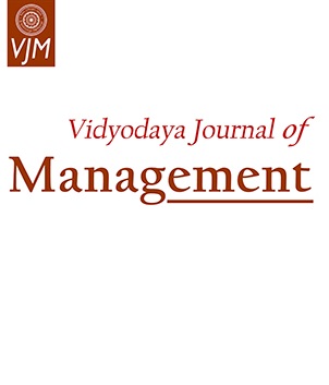 					View Vol. 7 No. 1 (2021): Vidyodaya Journal of Management
				