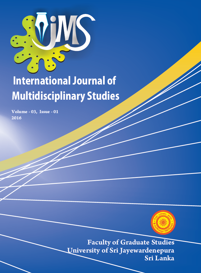 International Journal of Multidisciplinary Studies Volume 3 Issue 1
