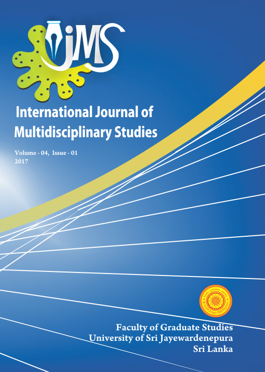 					View Vol. 4 No. 1 (2017): International Journal of Multidisciplinary Studies
				