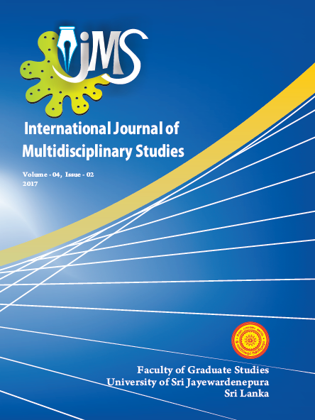					View Vol. 4 No. 2 (2017): International Journal of Multidisciplinary Studies
				