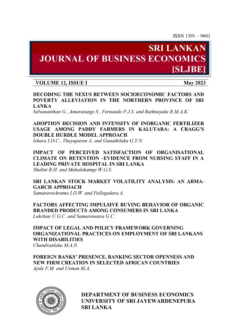					View Vol. 12 No. 1 (2023): Sri Lankan Journal of Business Economics
				
