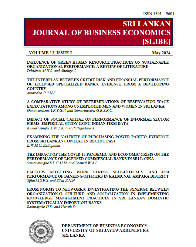 					View Vol. 13 No. 1 (2024): Sri Lankan Journal of Business Economics
				