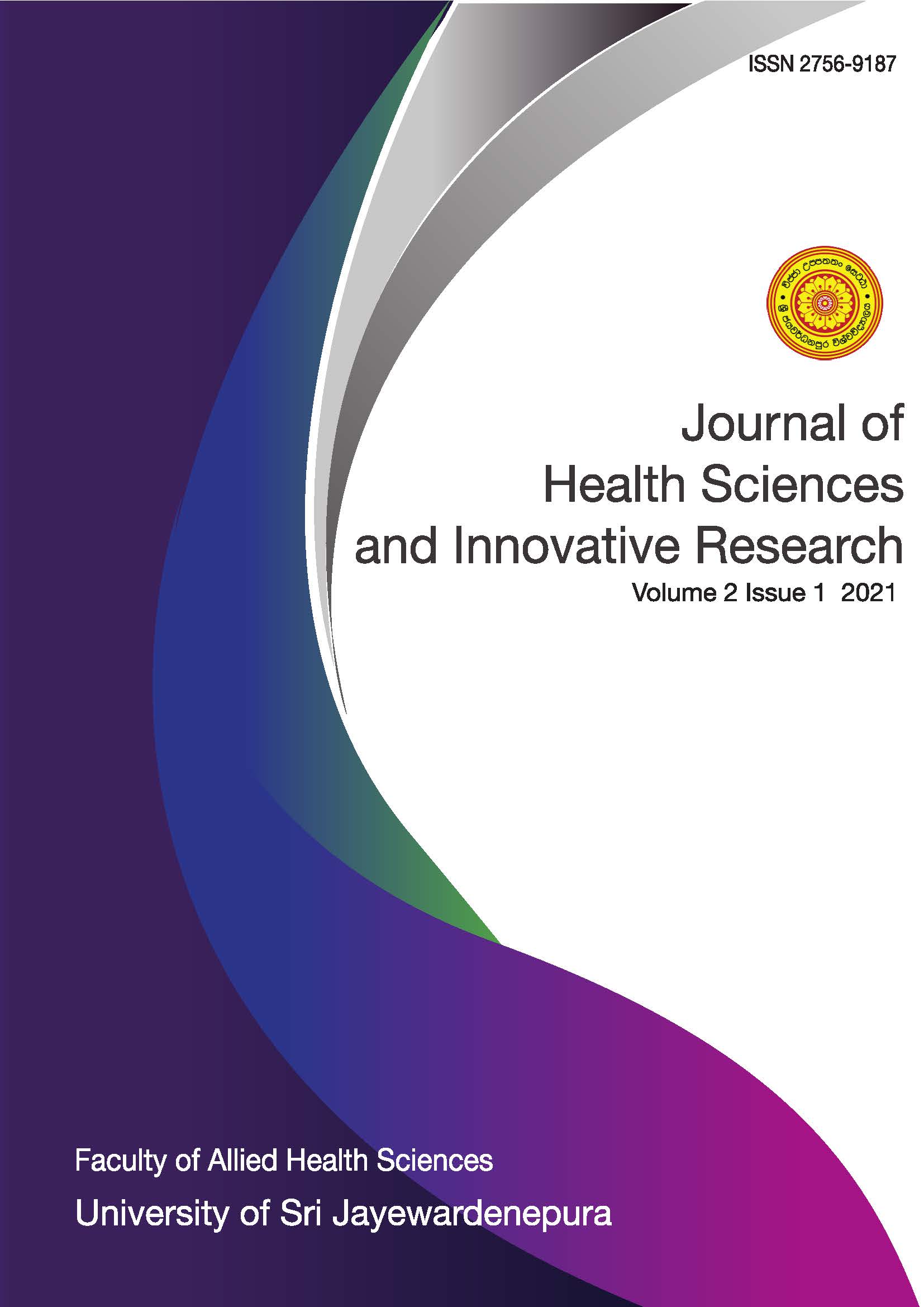 					View Vol. 2 No. 01 (2021): Journal of Health Sciences and Innovative Research
				