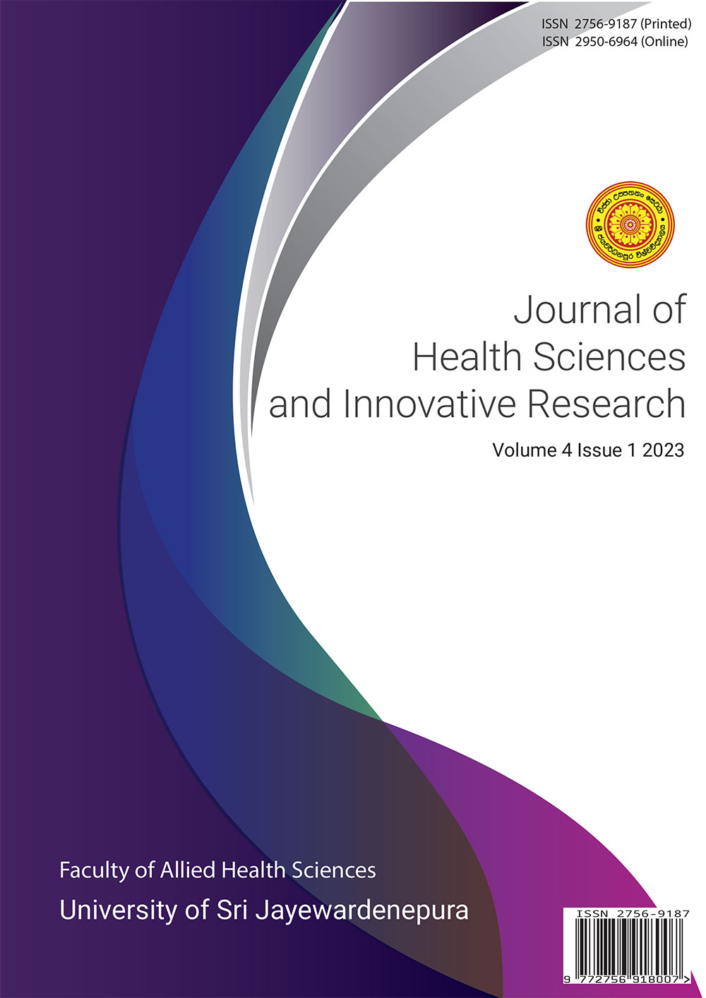 					View Vol. 4 No. 01 (2023):  Journal of Health Sciences and Innovative Research
				