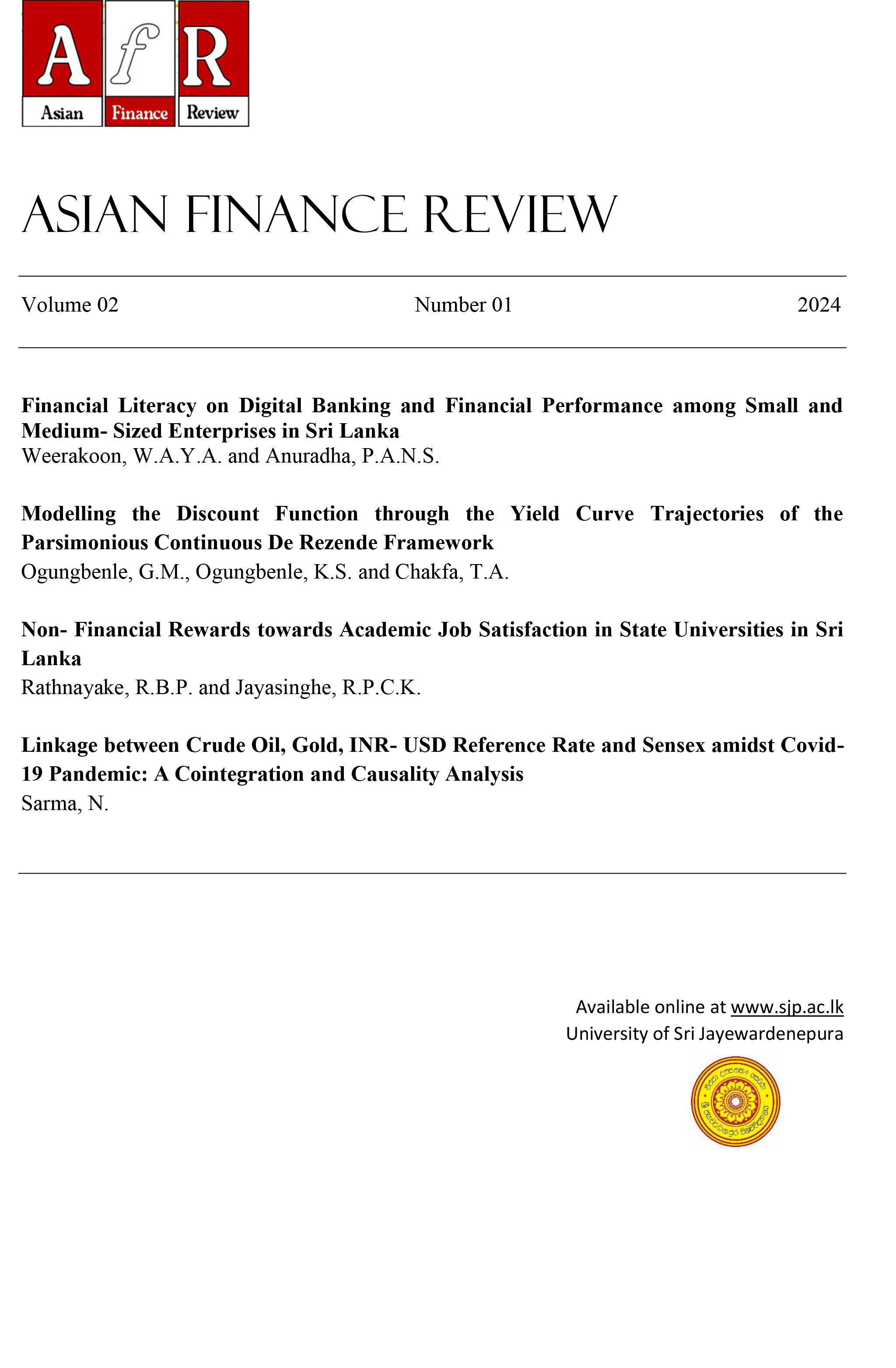 					View Vol. 2 No. 01 (2024): Asian Finance Review
				